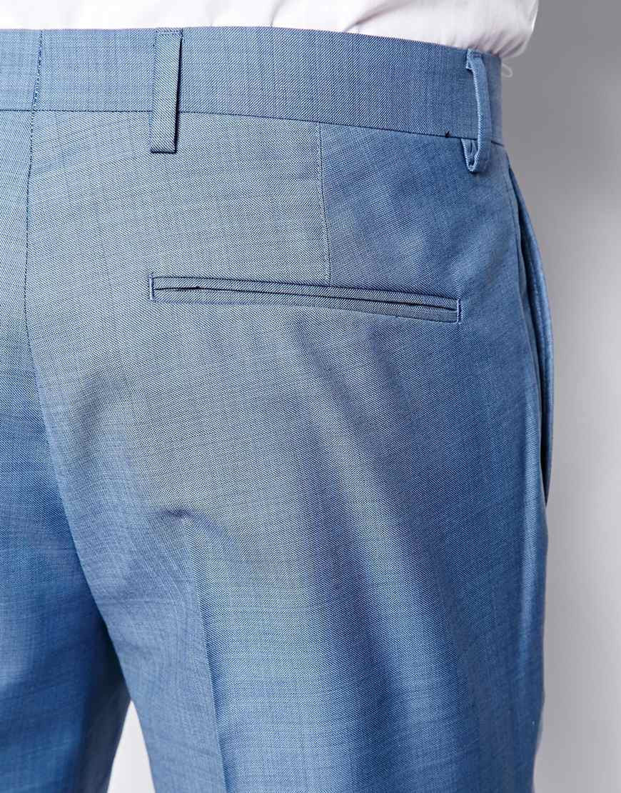 Blue Slim Suit Trousers Thumbnail