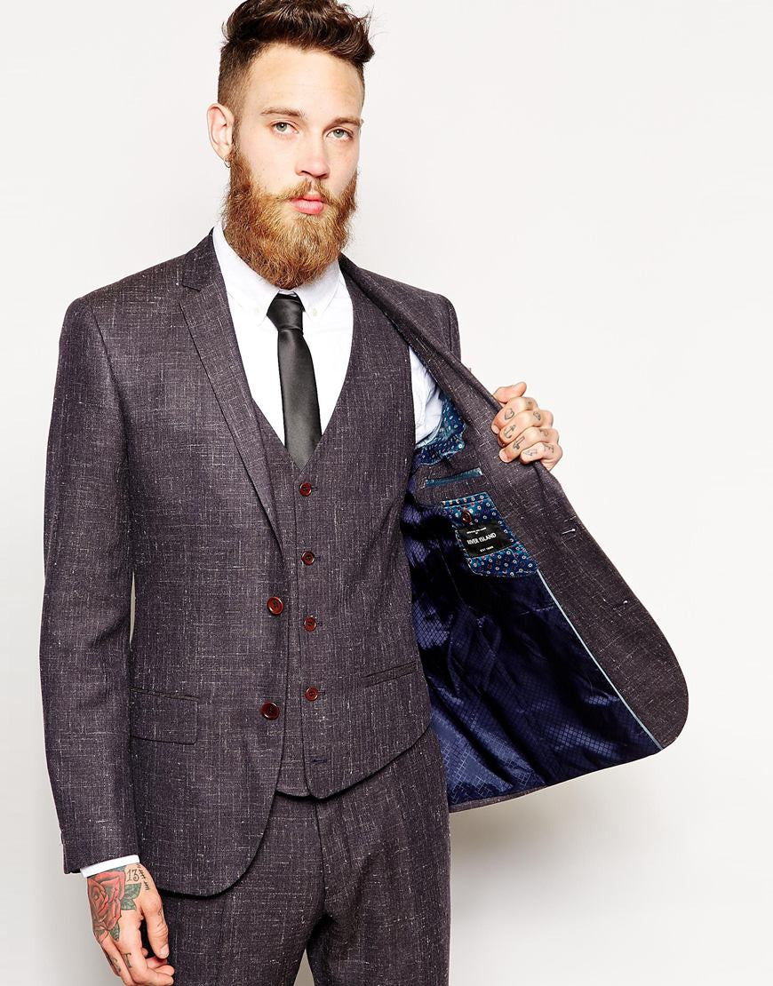 Purple Cotton Suit Jacket Thumbnail