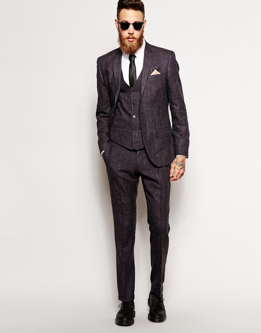 Purple Cotton Suit Jacket Thumbnail
