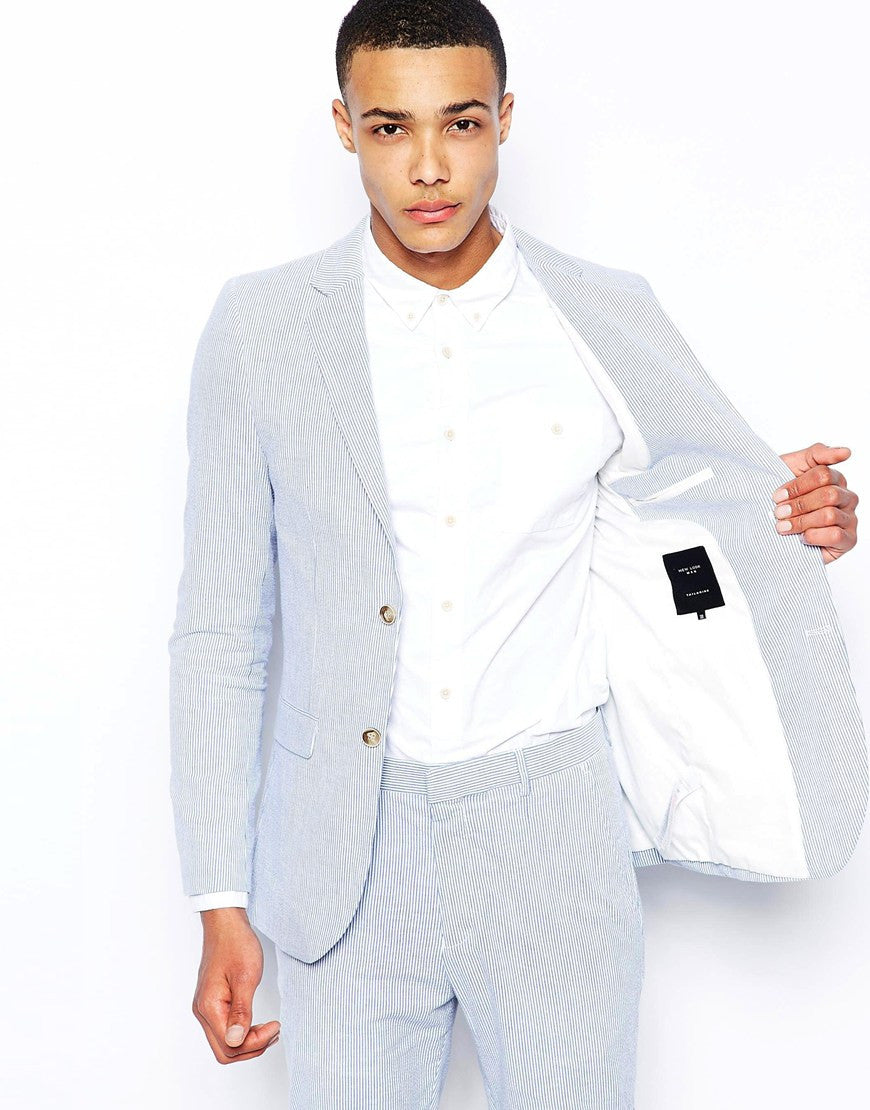 Light Blue Seersucker Jacket Thumbnail