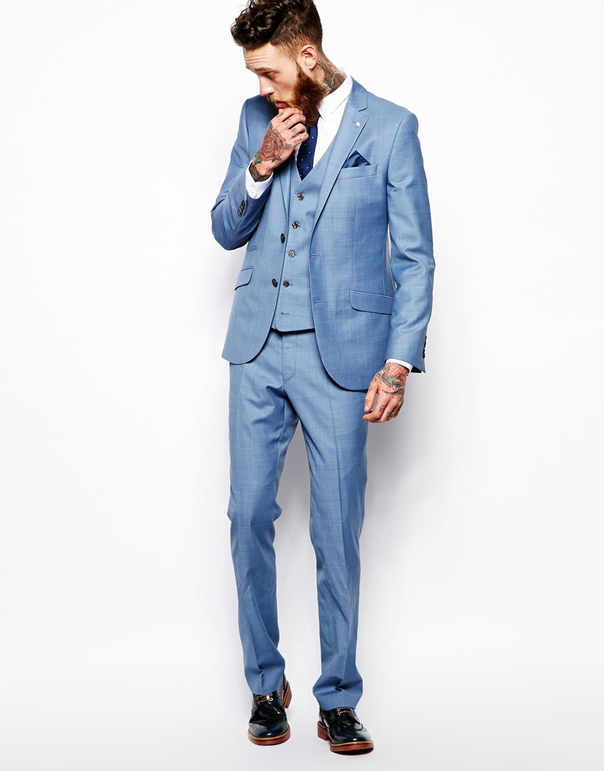 Light Blue Slim Suit Jacket Thumbnail