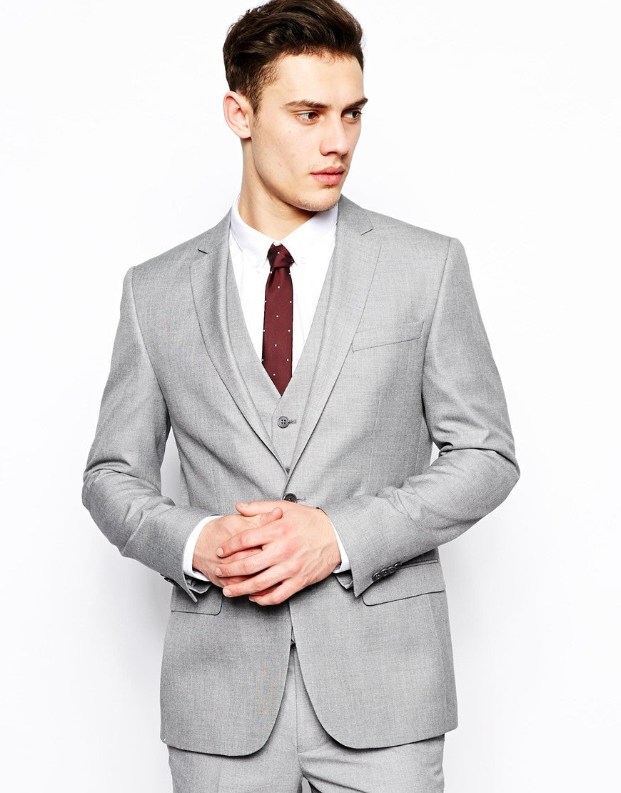 Light Grey Suit Jack In Slim Fit