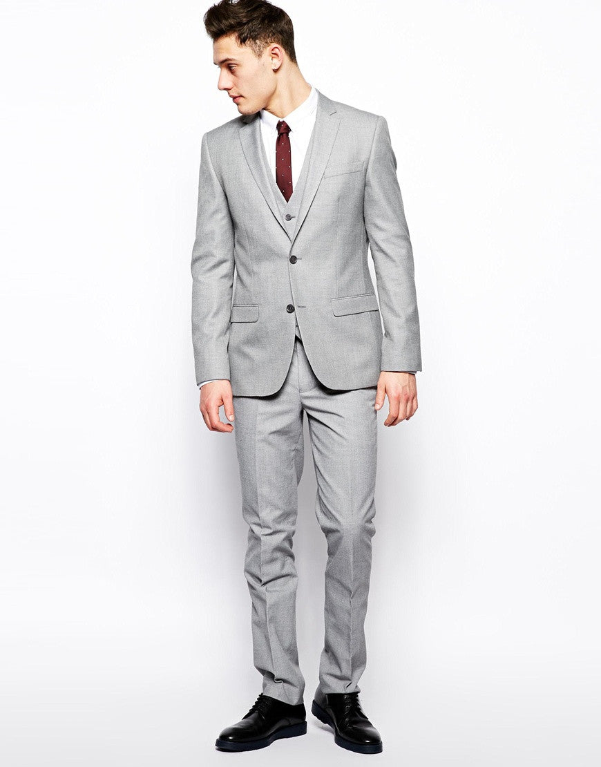 Light Grey Suit Jack In Slim Fit Thumbnail