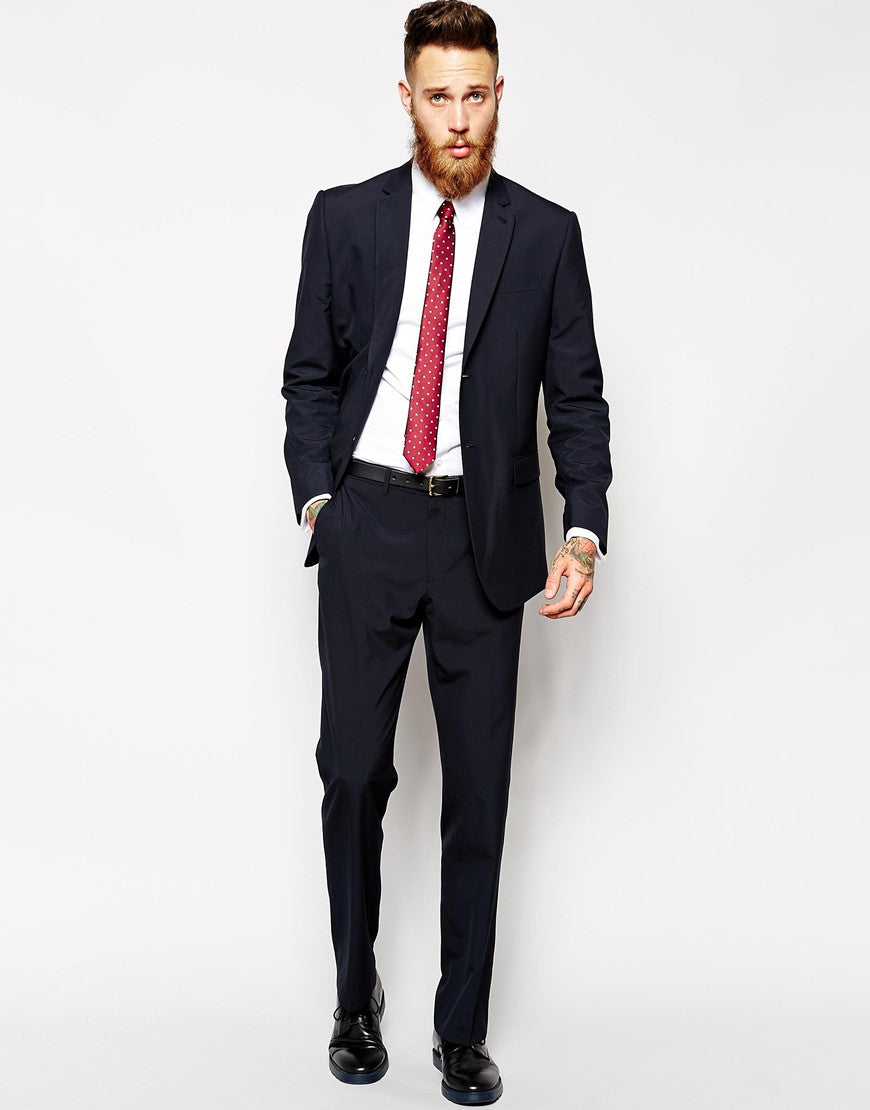 Navy Regular Fit Suit Trousers Thumbnail
