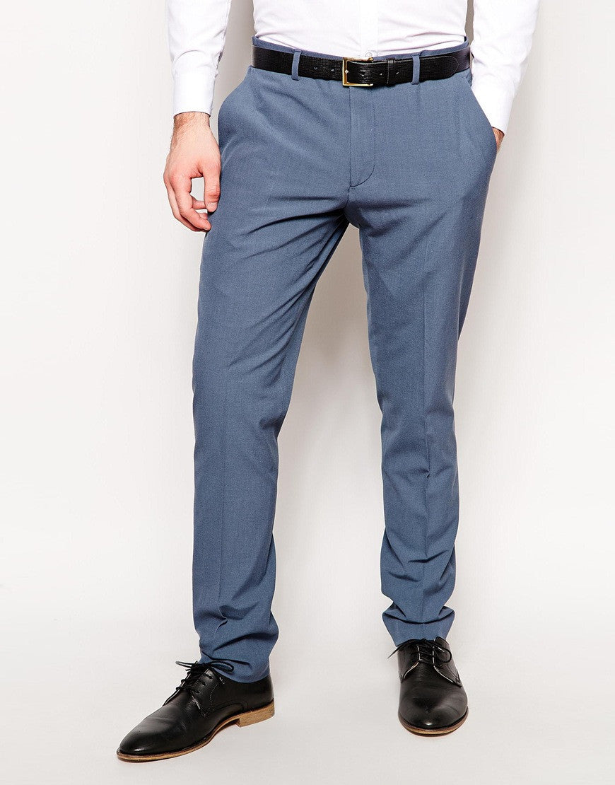 Blue Skinny Fit Suit Trousers