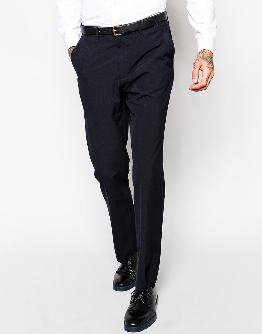 Navy Regular Fit Suit Trousers